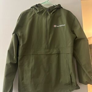 Champion Olive Windbreaker Athletic Jacket